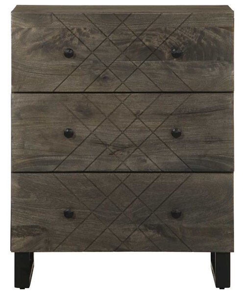 Sideboard Fekete 60x33x75 cm tömörfa Mango