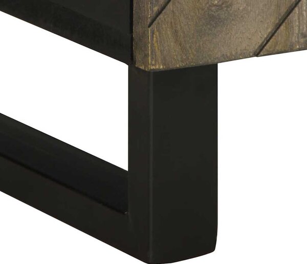 Fekete tömör mangófa TV-szekrény 105 x 33 x 46 cm