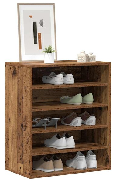 Antik fa színű szerelt fa cipősszekrény 60 x 35 x 70 cm