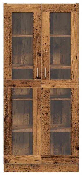 Antik fa színű szerelt fa magasszekrény 82,5 x 30,5 x 185 cm