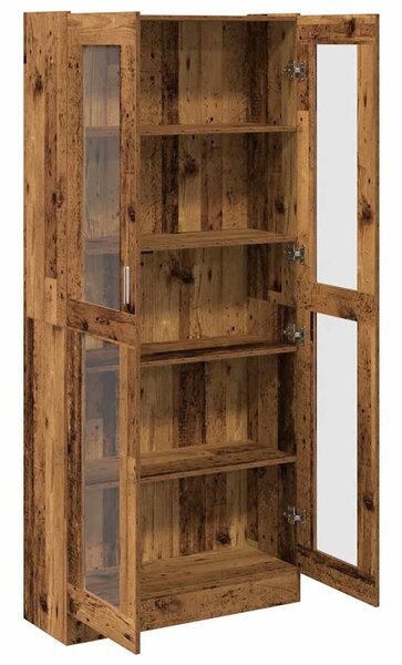 Antik fa színű szerelt fa magasszekrény 82,5 x 30,5 x 185 cm
