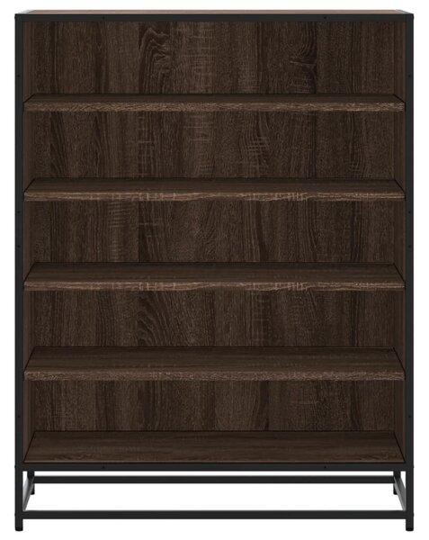 Barna tölgy színű szerelt fa és fém cipőszekrény 75x38x97,5 cm