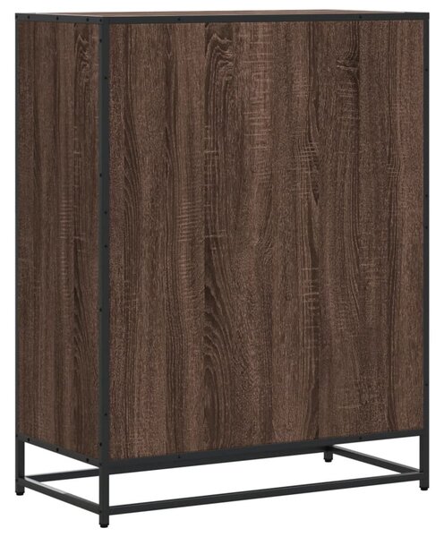 Barna tölgy színű szerelt fa és fém cipőszekrény 75x38x97,5 cm