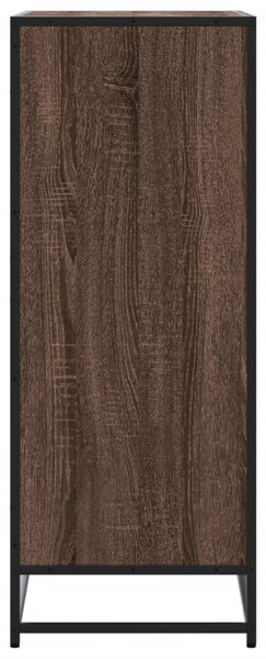 Barna tölgy színű szerelt fa és fém cipőszekrény 75x38x97,5 cm