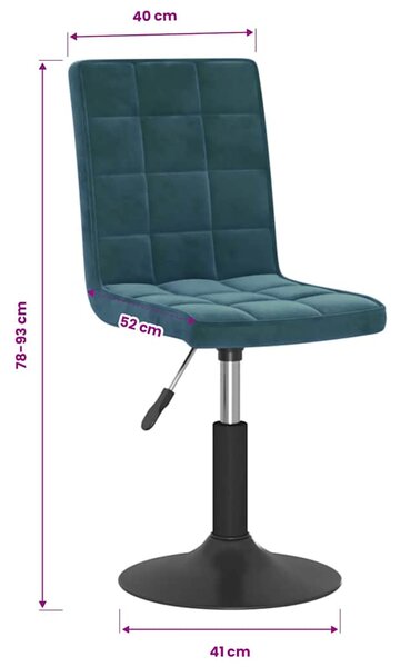 2 db kék bársony forgó étkezőszék