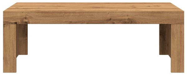 Kézműves tölgy színű szerelt fa dohányzóasztal 102 x 50 x 35 cm