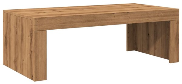 Kézműves tölgy színű szerelt fa dohányzóasztal 102 x 50 x 35 cm