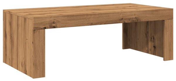 Kézműves tölgy színű szerelt fa dohányzóasztal 102 x 50 x 35 cm
