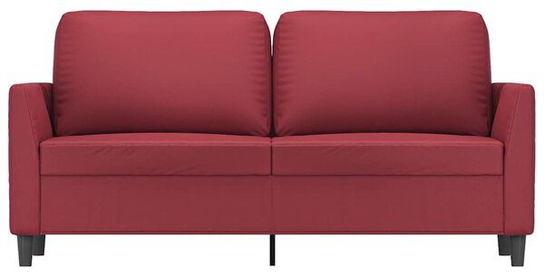 2 személyes bordó színű műbőr kanapé 140 cm