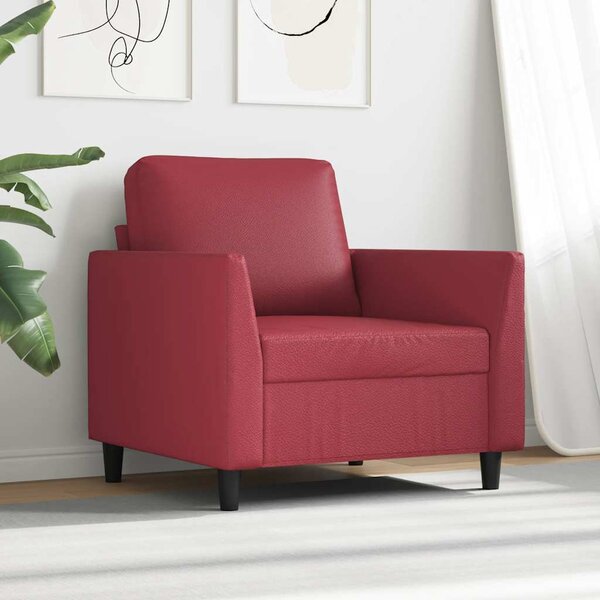 Bordó műbőr kanapéfotel 60 cm