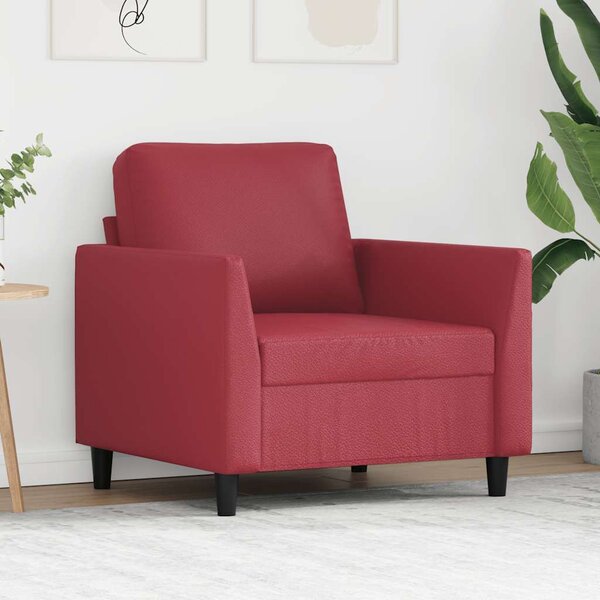 Bordó műbőr kanapéfotel 60 cm
