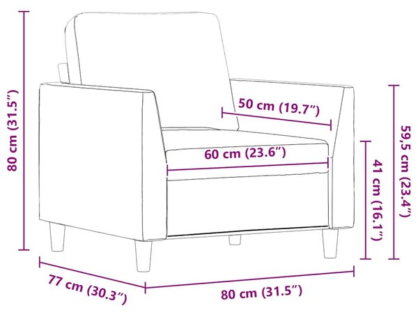 Bordó műbőr kanapéfotel 60 cm