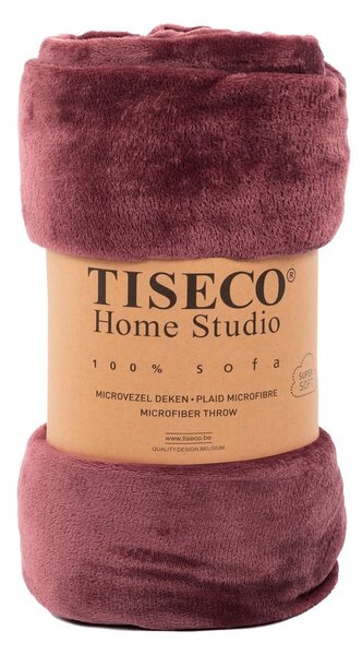 Borvörös mikroplüss ágytakaró franciaágyra 220x240 cm Cosy – Tiseco Home Studio