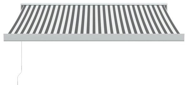 Antracit/fehér szövet/alumínium behúzható napellenző 3,5x2,5m