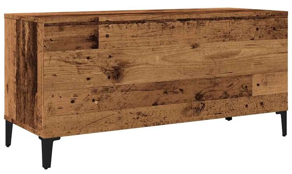 Antik fa színű szerelt fa hanglemezszekrény 100 x 38 x 48 cm