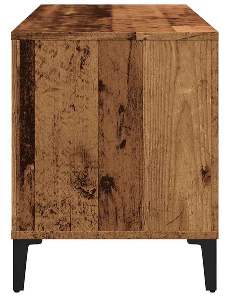 Antik fa színű szerelt fa hanglemezszekrény 100 x 38 x 48 cm