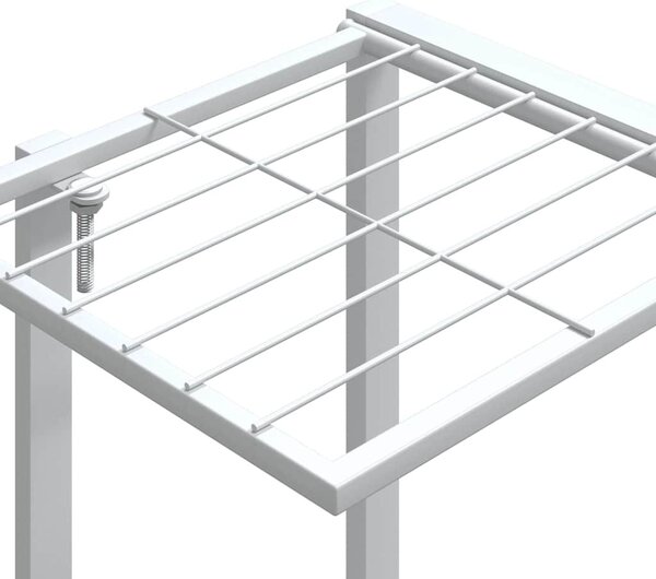 Fehér vas virágtartó állvány kerekekkel 94,5 x 24,5 x 91,5 cm