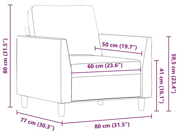 Szürke műbőr kanapészék 60 cm