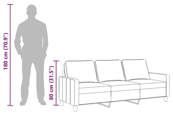 3 személyes világossárga szövet kanapé 180 cm
