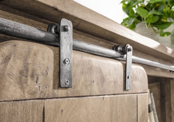 Highboard Mango 142x45x147 fehérre meszelt lackiert RAILWAY