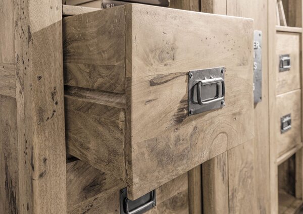 Highboard Mango 142x45x147 fehérre meszelt lackiert RAILWAY