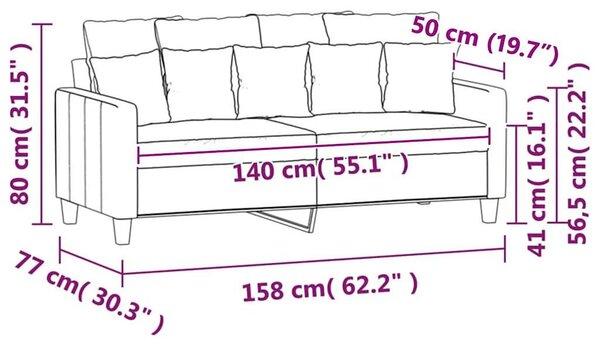 Kétszemélyes sötétszürke szövetkanapé 140 cm
