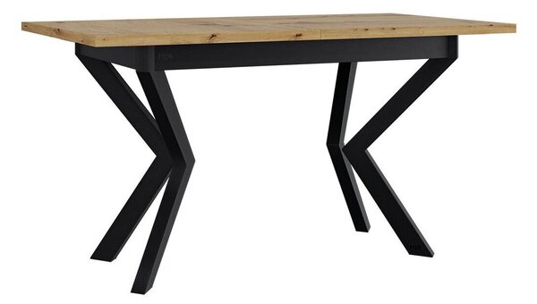 Asztal Victorville 328, 79x80cm, Artisan tölgy, Fekete