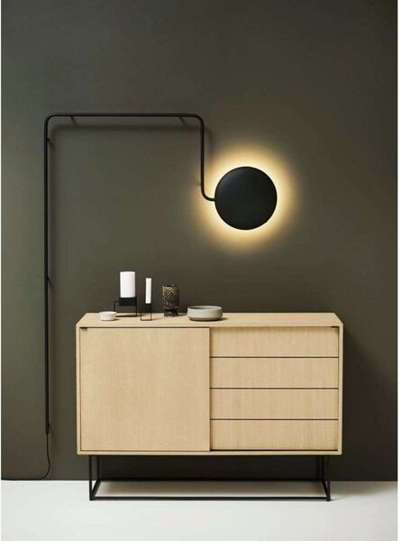Fali Lámpa Woud, dimmable, Fekete, Nappali, Fém