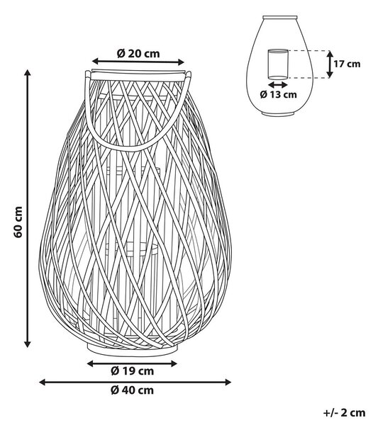 Lámpás KIUSIU Fűzfa 60 cm Barna