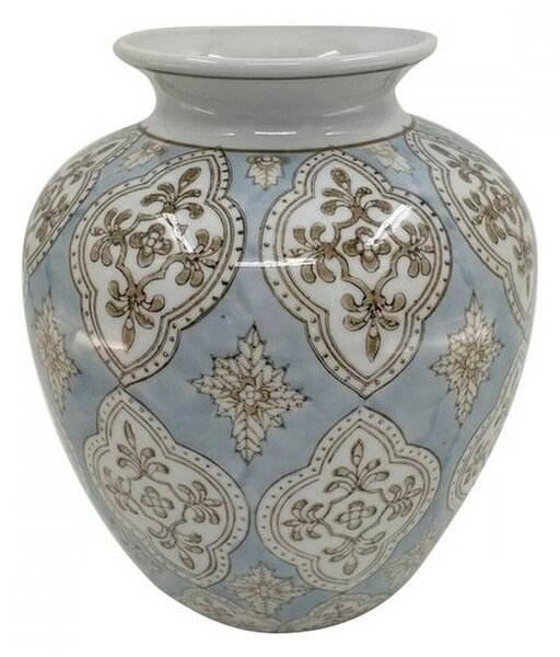 Váza DKD Home Decor Porcelán Bézs szín Kék Arab 22 x 22 x 25 cm
