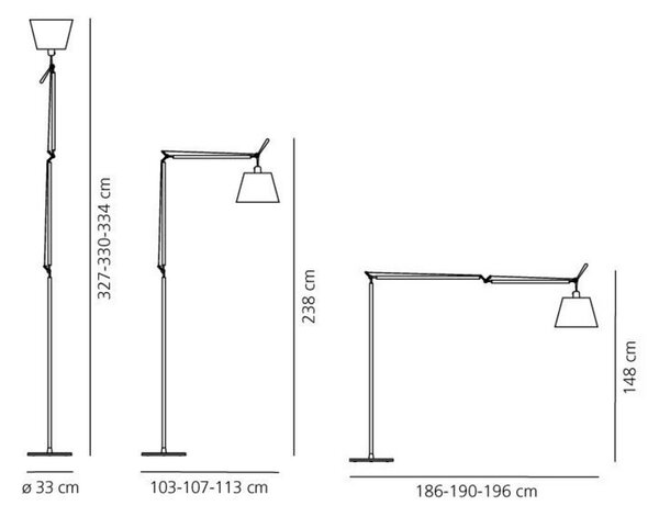 Tolomeo Mega Állólámpa ø320 Black Satin/Black - Artemide