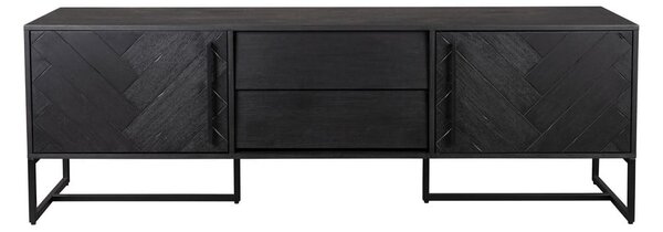 Fekete TV asztal egzotikus fából 180x60 cm Class - Dutchbone