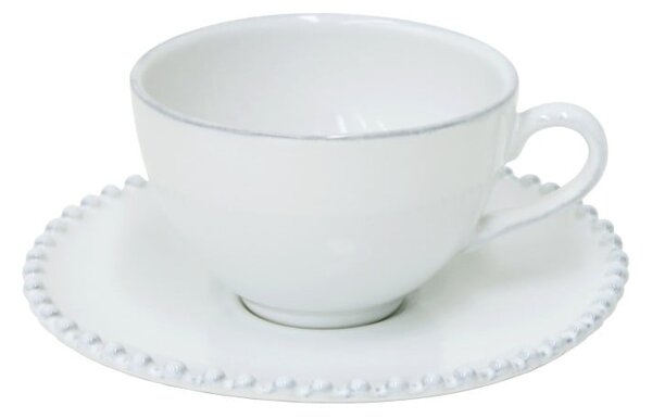 Pearl fehér agyagkerámia csésze csészealjjal, 250 ml - Costa Nova