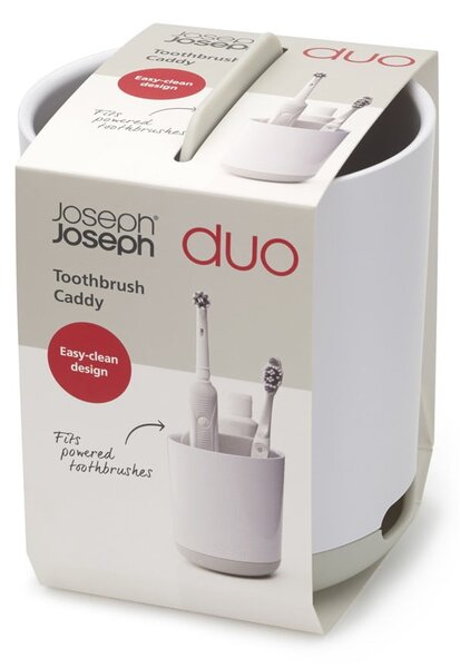 Fehér műanyag fogkefetartó pohár Duo – Joseph Joseph