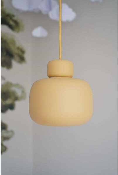 Függőlámpa Woud, Stone, dimmable, Sárga, Konyha, Fém, Dizájn