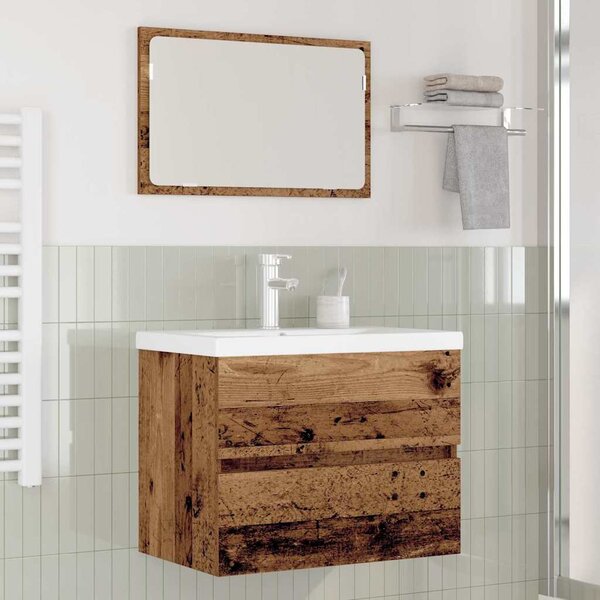 Fürdőszoba bútor szett 3 pcs Régi fa 60 x 38.5 x 45 cm Faanyag