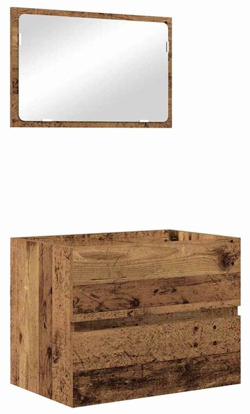 Fürdőszoba bútor szett 3 pcs Régi fa 60 x 38.5 x 45 cm Faanyag