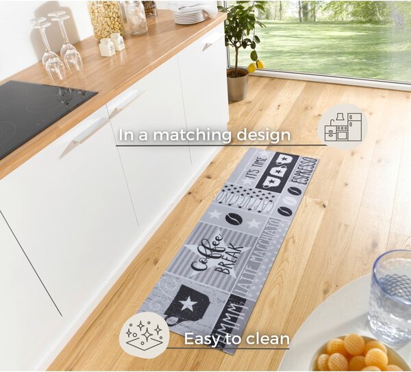 Szürke futószőnyeg 50x150 cm Its Time for Espresso – Hanse Home