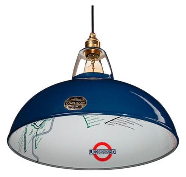 Nagy 1933-as design függő világítás, Ø 40 cm, kék