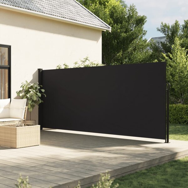 VidaXL fekete behúzható oldalsó napellenző 160 x 300 cm