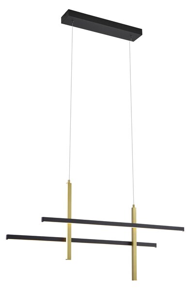 Design függőlámpa H fekete arannyal, LED-del, 3 fokozatban dimmelhető - Joy
