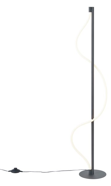 Modern állólámpa fekete, LED-del, 3 fokozatban dimmelhető - Twirl