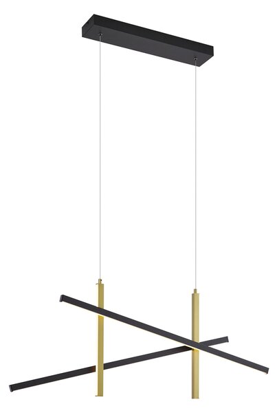 Design függőlámpa X fekete arannyal, LED-del, 3 lépésben dimmelhető - Joy