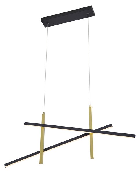 Design függőlámpa X fekete arannyal, LED-del, 3 lépésben dimmelhető - Joy