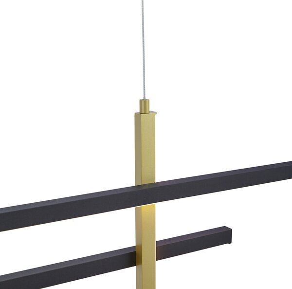 Design függőlámpa H fekete arannyal, LED-del, 3 fokozatban dimmelhető - Joy