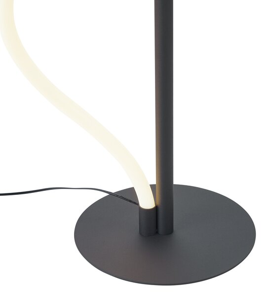 Modern állólámpa fekete, LED-del, 3 fokozatban dimmelhető - Twirl