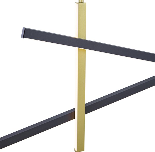 Design függőlámpa X fekete arannyal, LED-del, 3 lépésben dimmelhető - Joy