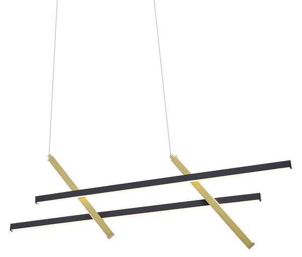 Design függőlámpa H fekete arannyal, LED-del, 3 fokozatban dimmelhető - Joy