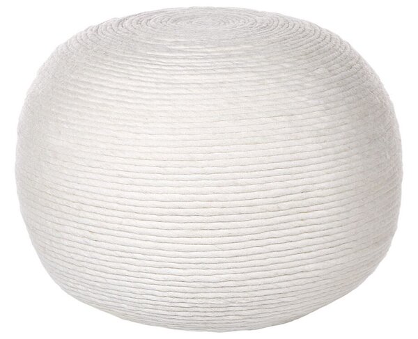 Fehér fonott gyapjúpuff ⌀ 50 cm TAKHABI