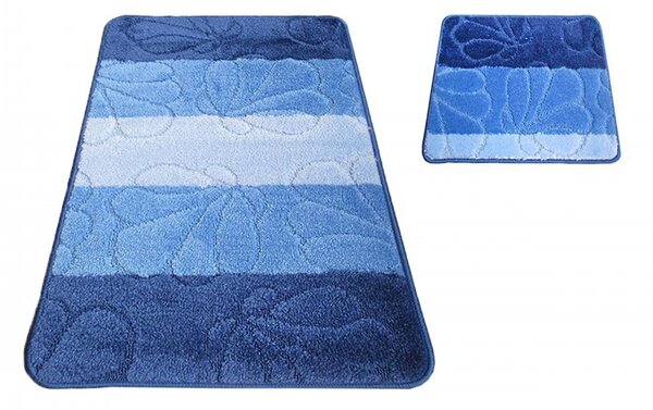 Gyönyörű kék szőnyegek a fürdőszobába 50 cm x 80 cm + 40 cm x 50 cm